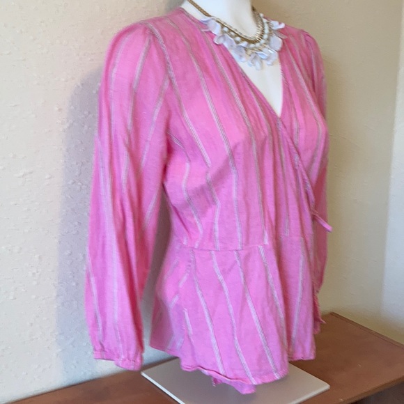 Old Navy Blouse pink with stripes - Picture 3 of 12